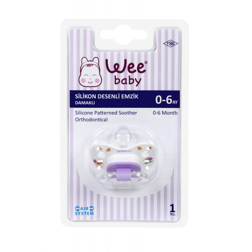 Wee Baby Silikon Desenli Damaklı Emzik No:1(Askılı)