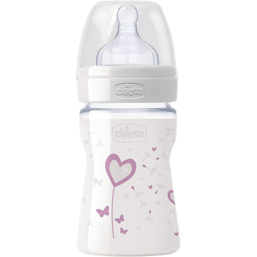 Chicco Desenli Cam Silikon Biberon Kız - 150 ML (8058664009619)