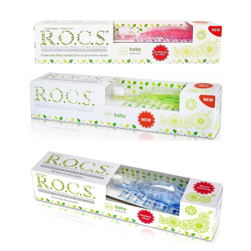 ROCS Baby Extra yumuşak Diş Fırçası Ve Diş Macunu Seti (0-3 yaş)