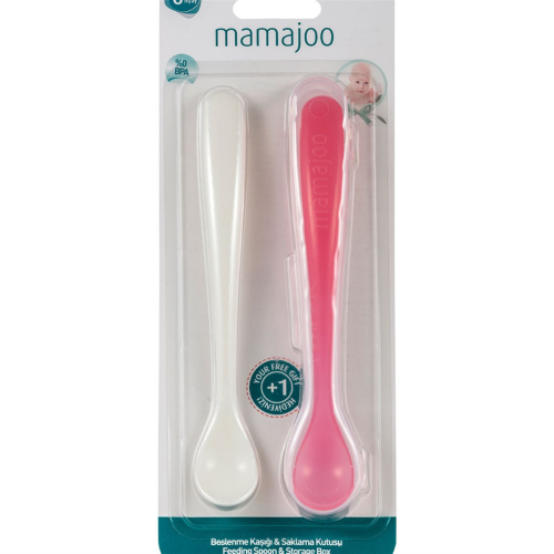 Mamajoo 2´li Beslenme Kaşığı & Saklama Kutusu / Pembe