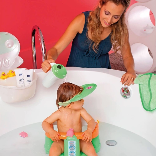 OkBaby Onda Slim Katlanır Bebek Küveti & Hippo Banyo Siperliği / Turuncu