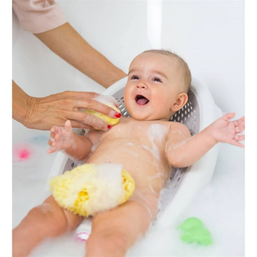 OkBaby Jelly Küvet Aparatı & Splash Bebek Duşu & Doğal Banyo Süngeri No.10 / Beyaz